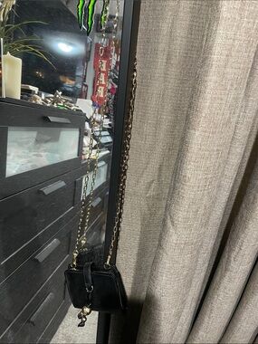 Victoria's Secret Black Crossbody with Gold Chain